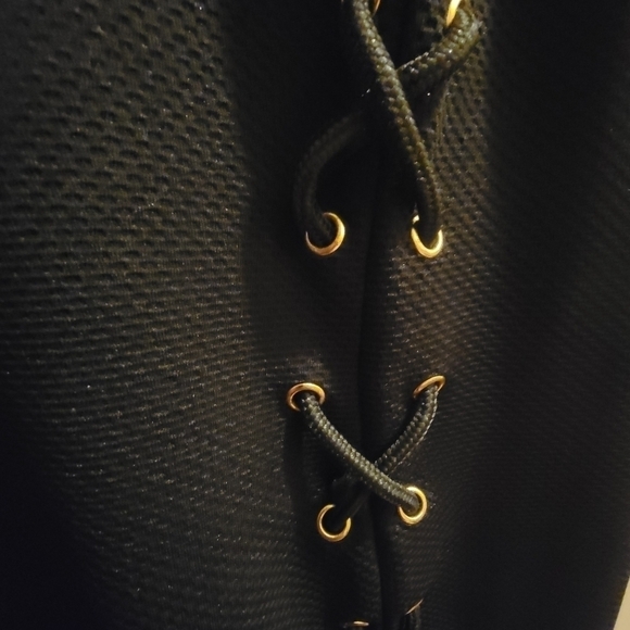 Carmen Marc Valvo Lace Side Black Dress Size 10 - Picture 5 of 5